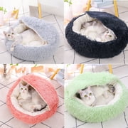 Sentmoon Cats Furniture Dog Beds Medium Sized Dog Semi Enclosed Kitty Bed Indoor Pet Bed with Cover Non Slip Artificial Fluff Shells Shaped Pet Bed Dog Bed Winter Warm Cats Bed