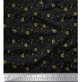 thumbnail image 1 of Soimoi Black Rayon Fabric Abstract & Dollar Symbol Printed Fabric 1 Yard 56 Inch Wide, 1 of 5