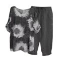 thumbnail image 2 of Ensembles Deux Pièces pour Femmes Ensemble d'Été Imprimé pour Femmes T-Shirt à Manches Courtes à Col Rond + Pantalon à Double Poche Ensemble Ensembles Grande Taille en Liquidation, 2 of 5