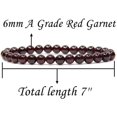 thumbnail image 2 of Bracelet Extensible Unisexe en Perles Rondes de 6 mm en Grenat Rouge Naturel de Qualité A 7 Pouces, 2 of 5