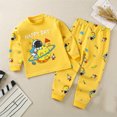 thumbnail image 1 of LSLJS Toddler Baby Kids Winter Pajama Set Boys Girls Solid Color Rabbit Print Long Sleeve Sweatshirt Top Pants Home Wear Clothes Suit, 1 of 3