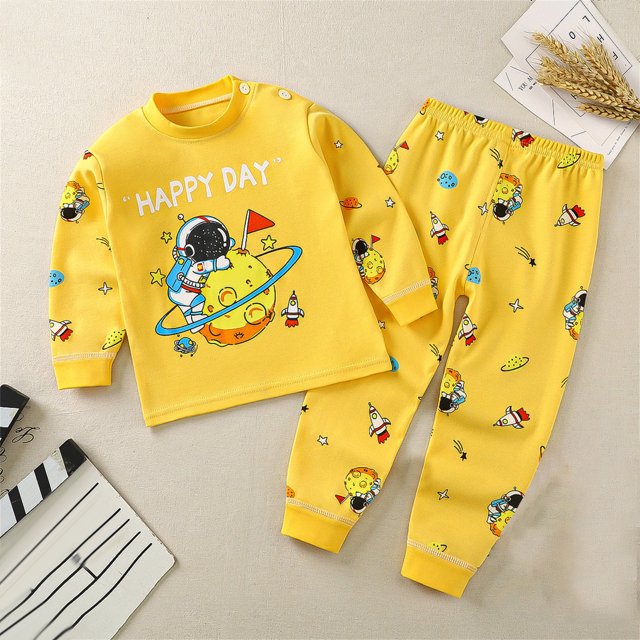 LSLJS Toddler Baby Kids Winter Pajama Set Boys Girls Solid Color Rabbit Print Long Sleeve Sweatshirt Top Pants Home Wear Clothes Suit