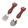 thumbnail image 1 of Adorable Cartoon Fork and Cartoon Fork Spoon Stainless Cute Toddler Table Setting Steel Toddler Feeding Training Spoons Forks Portable Animal Tableware for Kids  Tableware Set with, 1 of 8