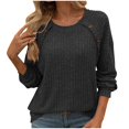 thumbnail image 1 of Yuyuzo Ribbed Knit Sweater Tops for Women Fall Long Sleeve Crewneck Tunics Loose Fitted Casual Tees, 1 of 6