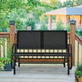 thumbnail image 4 of Gymax Patio Swing Glider Bench Loveseat Rocking Chair Backyard Poolside Black, 4 of 10