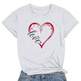 thumbnail image 1 of Meichang T-Shirts de la Saint-Valentin pour Femmes Mignons avec Cœur d'Amour T-Shirts Graphiques de Fête Manches Courtes Hauts Col Rond Coupe Ample T-Shirts Tendance T-Shirts, 1 of 3