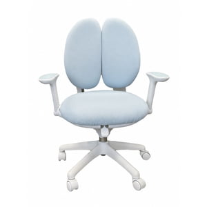 Kids Ergonomic Study Chair Height Adjustable Desk Chair with Dual Back Support & Armrests Rolling Swivel Computer Chair for Students 85–101cm Blue Home School Seat