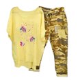 thumbnail image 1 of Ensembles pour Femmes, T-Shirt à Col Rond Imprimé à Manches Mi-Longues, Chandail à Enfiler, Hauts + Pantalon, Ensemble d'Été Deux Pièces pour Femmes 2023 en Liquidation, 1 of 6