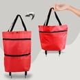 thumbnail image 2 of WHEANG Sac à Outils Chariot de Magasinage Sac Portable Multifonction Sac Fourre-Tout Pliable Chariot de Magasinage Sacs d'Épicerie Réutilisables avec Roues Chariot d'Épicerie Roulant Taille Unique Rouge, 2 of 4