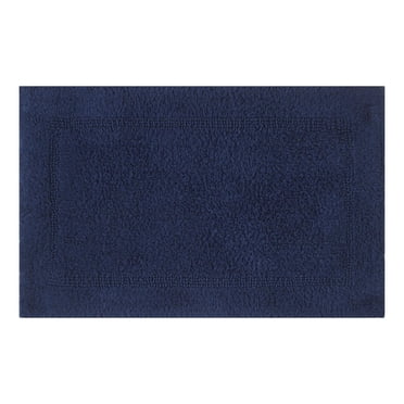 Better Home & Gardens Cotton eversible Bath Rug, Blue Admiral, 17" x 24"
