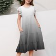 thumbnail image 3 of Plebaso Robes d'Été Décontractées pour Bébés Filles à Manches Volantées, Col Rond, Couleur Unie, Robe à Volants, Vêtements de Mode pour Filles, 3 of 5