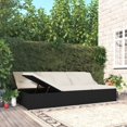 thumbnail image 1 of vidaXL Chaise Longue Convertible avec Coussins en Résine Tressée Noire, 1 of 5