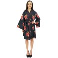 thumbnail image 4 of Bimba Robe Kimono de Nuit pour Femme à Imprimé Floral Bleu Royal Demoiselle d'Honneur - 20, 4 of 5
