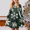 thumbnail image 2 of Zanarzt Robe à Manches Longues pour Fille Robe de Noël pour Fille Imprimé Bal Fête Fête de Noël Robes pour Fille Vert, 13-14 Ans, 2 of 5
