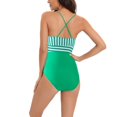 thumbnail image 4 of Birdeem Womens Contrast Color Stripe Camisole Backless Bikini One-Piece Swimsuit, 4 of 12