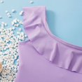 thumbnail image 4 of Sunnyoo Big Girls One-Piece Swimsuit Ruffle One Shoulder Bathing Suit Kids Swimwear, 4 of 5