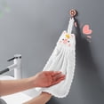 thumbnail image 4 of Jubipavy Household Hanging Hand Towels Corals Fleece Solid Color Children's Hand Towels Cute Piglet Style, 4 of 6