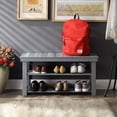thumbnail image 4 of Convenience Concepts Oxford Utility Mudroom Entryway Bench in Gray Wood Finish, 4 of 4