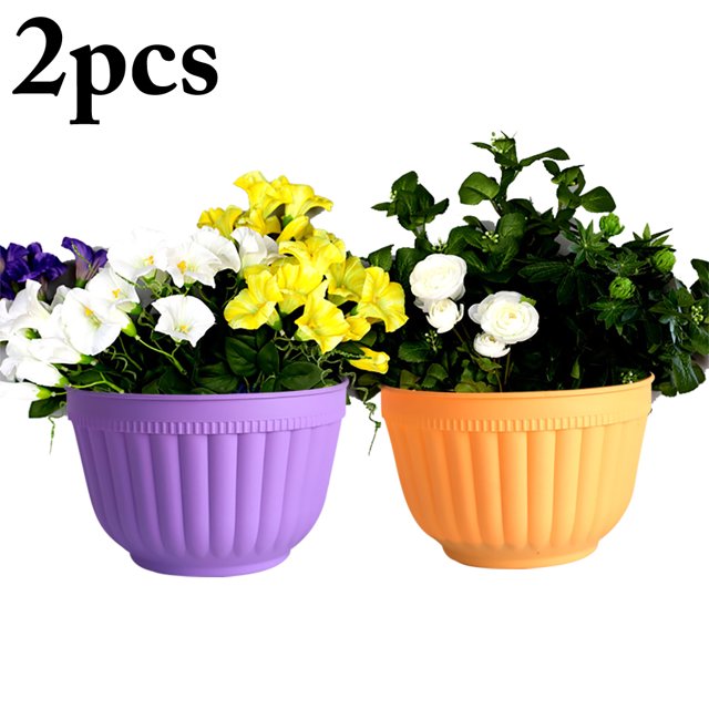 Coofit 2PCS Hanging Flower Pot Decorative Hanging Plant Pot Planter Pot with Hook