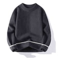 thumbnail image 1 of TIMIFIS Chandail Épais Décontracté pour Homme à Col Rond, Manches Longues, Chandail Extensible Ample, Couleur Unie, pour l'Automne et l'Hiver, Hauts Stylés, 1 of 3