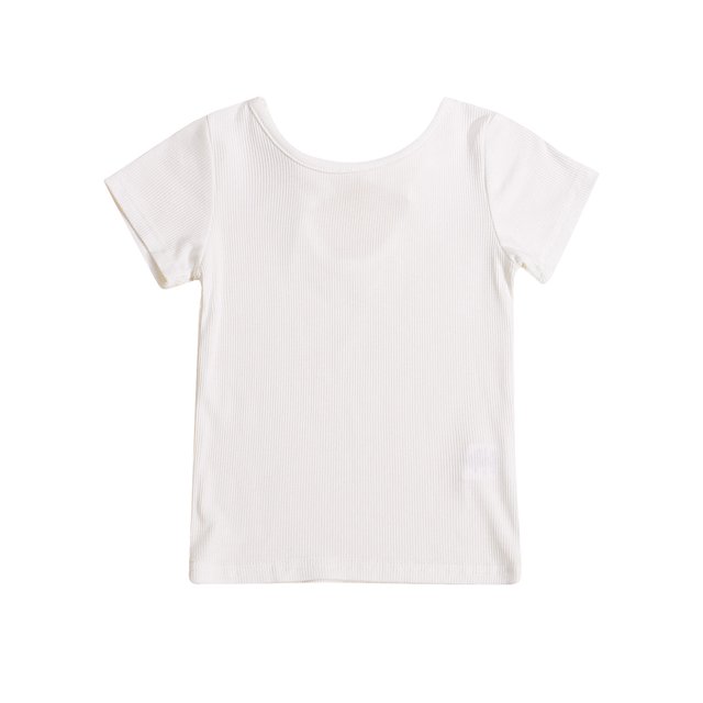 Faithtur T-Shirt pour Enfants, Couleur Unie Nœud Papillon Col Rond Manches Courtes