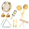 thumbnail image 2 of Percussion Instruments Toy Musical Instrument Set with Storage Bag Natural Wood 7-piece 0.684Kg, 2 of 7
