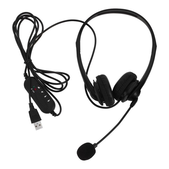 Headphones Abs Sponge Pu Computer Students Business Customer Service Office Work Online Classes Teaching 1Pcs 5.3x6.3in