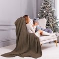 thumbnail image 3 of Unique Bargains Cotton Blanket Decorative Cable Knitted Throw Soft Knit Blankets, 3 of 10