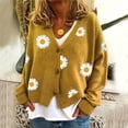 thumbnail image 2 of 2025 Cardigan pour Femmes Chandail Classique Cardigans Tricotés pour Femmes Col Ras du Cou Col à Boutons Cardigan à Tissage Ouvert Tricot devant Ouvert, 2 of 4