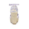 thumbnail image 2 of BLISSFUL STEP Sandales Compensées Espadrilles à Talon Compensé pour Femmes Violet Jaune 7, 2 of 7