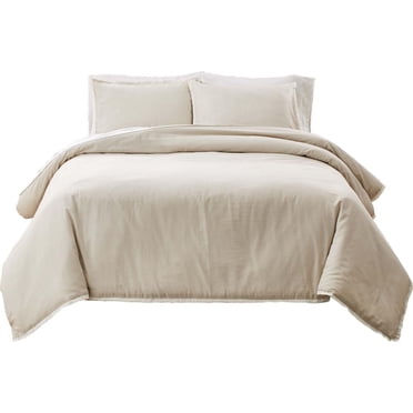 Ensemble housse de couette 3 pièces en lin beige papyrus Better Homes & Gardens, Adulte Double/Queen