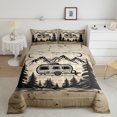 thumbnail image 2 of Erosebridal Happy Camping Bedding Twin Comforter Set, Camper RV Car Duvet Insert, Beige Black, Reversible 2-Piece, 2 of 7
