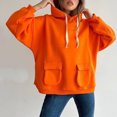thumbnail image 2 of Hauts Col en V pour Femmes Femmes Polyvalent Couleur Unie Manches Longues Col Rond Poche Hauts Tempérament Hauts Col Hauts pour Femmes Manches Courtes Hauts pour Femmes Hauts Femmes Manches Longues, 2 of 8