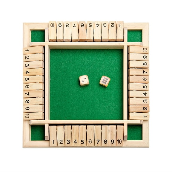 MesaSe PENGXAING Shut The Box Jeu de dés de Pub Traditionnel en Bois Mathématique pour Voyage 4 Joueurs