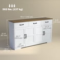 thumbnail image 3 of HOMCOM Buffet, Armoire de Bar à Café avec Tiroirs, Blanc Vieilli, 3 of 10