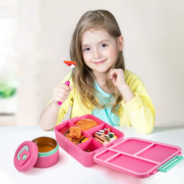 Insulated Bento Leakproof Food Container With 12oz Soup Jar And Portable Cutlery Set For School Outdoor Meals