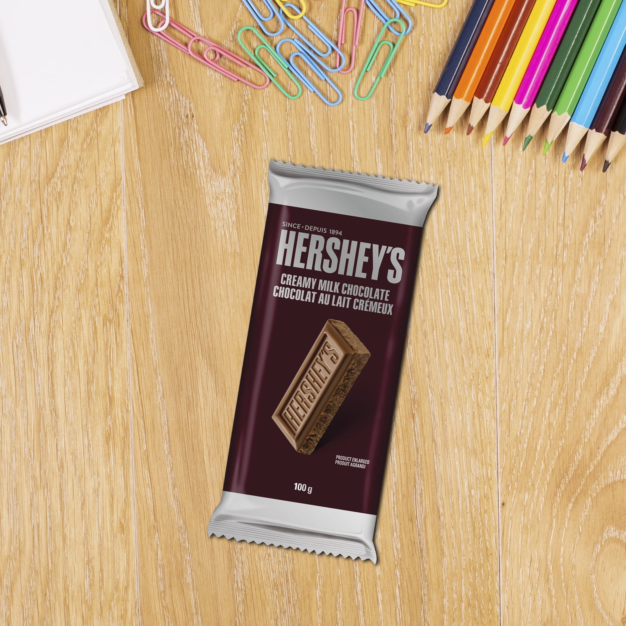 Barre de chocolat au lait crémeux HERSHEY'S format familial, 100 g