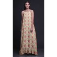 thumbnail image 3 of Bimba White2 Floral Leaves & Peony Vêtements de Nuit pour Femmes Nuisette Imprimée Robe Maxi à Bretelles Spaghetti Tenue de Sommeil Petit, 3 of 5