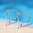 thumbnail image 3 of Costway Swimming Pool Hand Rail Stainless Steel Ladder Handrail Stair Rail w/ Base Plate, 3 of 9