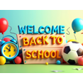 thumbnail image 4 of Colorful Welcome Back to School Banner with Apple Airplane Balloon and Star Elements Backdrop Party Decorations for School Events Opening Ceremonies Classroom Decor Photo Props, 4 of 4