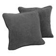 thumbnail image 1 of 18-inch Double-corded Solid Microsuede Square Throw Pillows with Inserts (Set of 2) - Steel Grey, 1 of 2