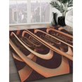 thumbnail image 3 of Ahgly Company Tapis d'Intérieur Ronds Transitionnels Lavables à la Machine, Rouge Écarlate Foncé, 6 Pieds Rond, 3 of 7