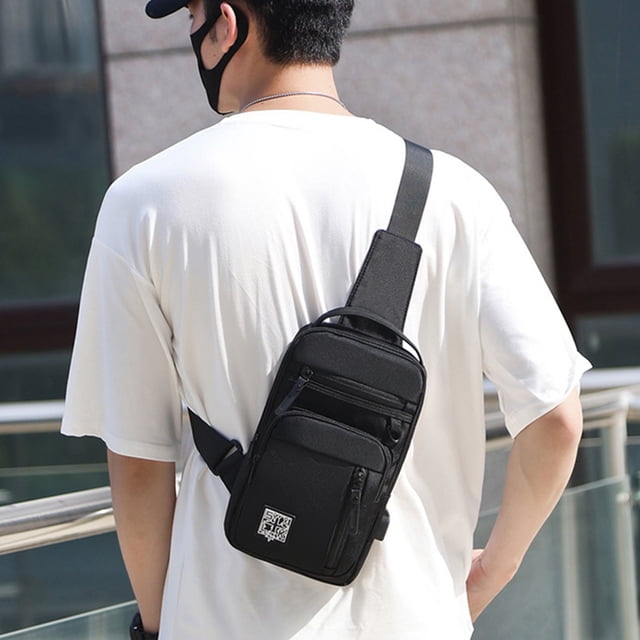 Ganfancp With Five Pockets Strap Bag Crossbody Bag With USB Port With Headphone Clearance