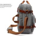 thumbnail image 3 of Convertible Backpack Messenger Shoulder bag Laptop Case Handbag Business Briefcase Multi-functional Travel Rucksack Fits 17.3 Inch Laptop For Men/Women (Grey), 3 of 7