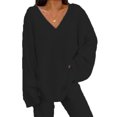 thumbnail image 3 of LUXUR Ensemble de Pyjama Sport Épais en Polaire pour Femmes Noir m, 3 of 3