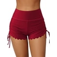 thumbnail image 1 of Gupgi Women Swim Shorts Solid Color High Waist Drawstring Slim Bottoms Swimming Trunks Summer Board Shorts, 1 of 9