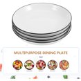 thumbnail image 4 of 4pcs Porcelain Dinner Plate Ceramic Small Dessert Serving Tray Side Dish With Black Rim Edge Appetizer Platter For Cake Pie Snack Salad Lunch Meal, 4 of 8