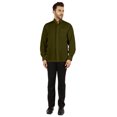 thumbnail image 2 of Bestman Solid Long Sleeve Shirt For Mens Front Double Button Placket Chinese Collar Shirt, 2 of 7