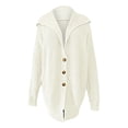 thumbnail image 4 of KIHOUT Womens Long Cardigans Long Sleeve Oversized Cable Knitted Open Front Chunky Hooded Outerwear Sweater Coat, 4 of 5