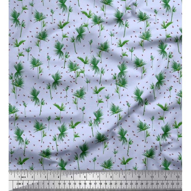 Soimoi Georgette Viscose Fabric Leaf Leaves Fabric Prints by Yard 42 Inch Wide